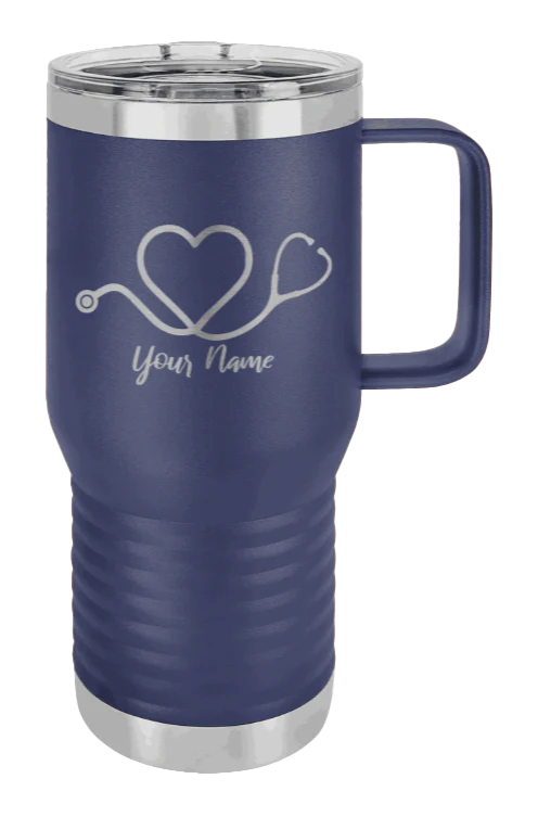 Heart Stethoscope with Name - 20oz Mug Laser Engraved - Image 8