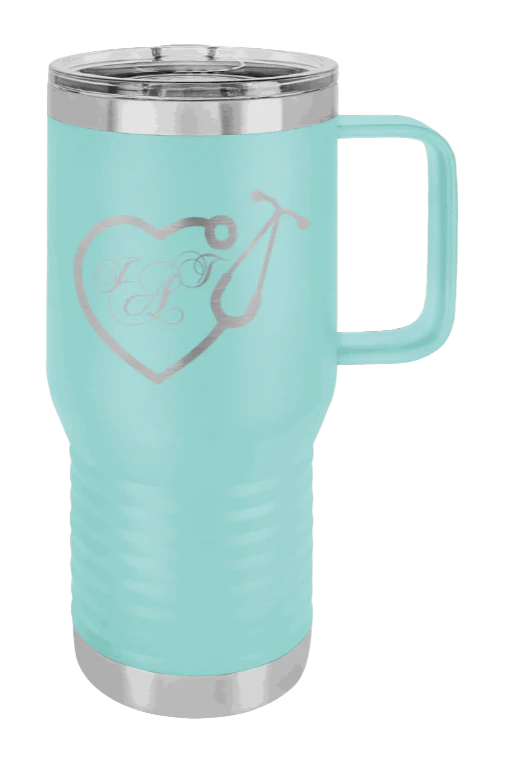Heart Stethoscope with Monogram - 20oz Mug Laser Engraved - Image 14
