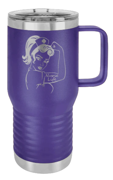 Nurse Life Girl - 20oz Mug Laser Engraved - Image 13