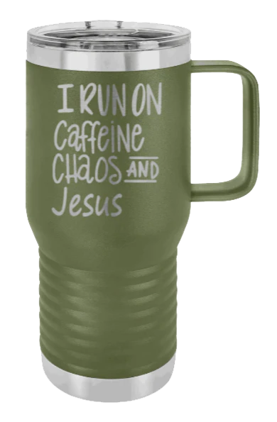 Caffeine Chaos and Jesus - 20oz Mug Laser Engraved - Image 10
