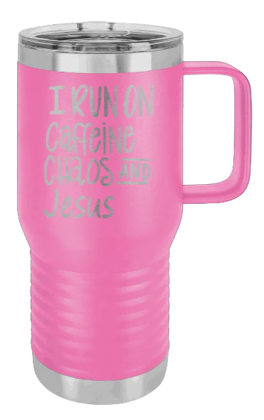 Caffeine Chaos and Jesus - 20oz Mug Laser Engraved - Image 12
