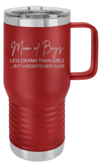 Mom of Boys - 20oz Mug Laser Engraved - Image 8