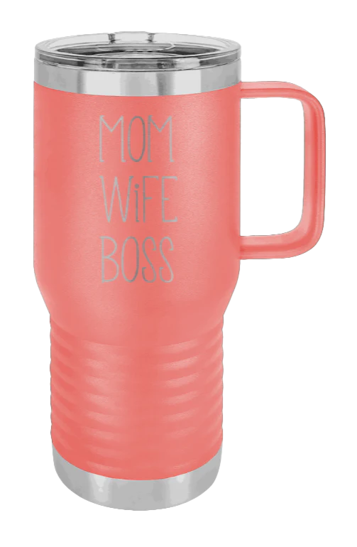 Mom Wife Boss - 20oz Mug Laser Engraved - Image 3