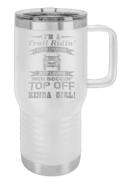 Trail Riding Jeep Girl - 20oz Mug Laser Engraved - Image 15