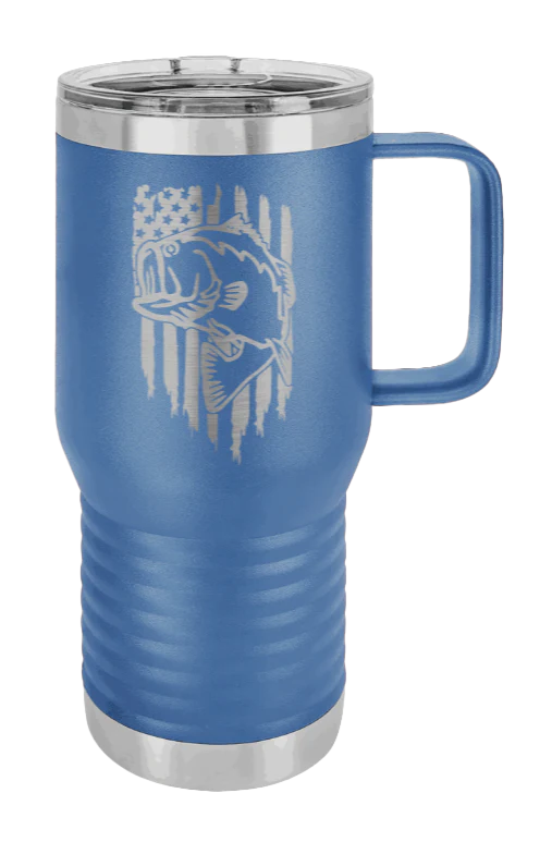 Bass Flag - 20oz Mug Laser Engraved