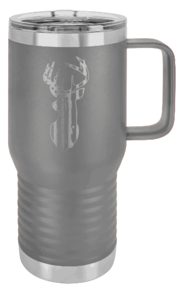 Distressed Flag Deer - 20oz Mug Laser Engraved - Image 4
