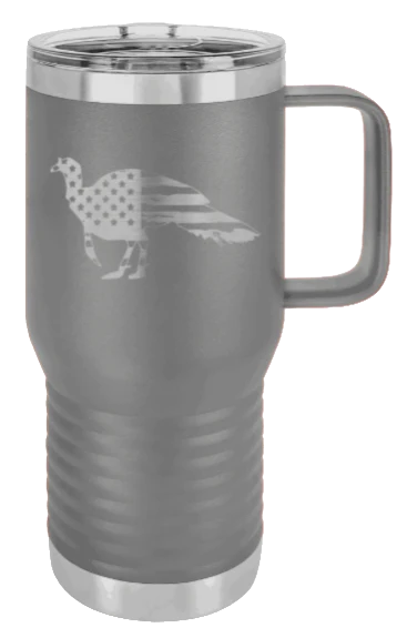 Distressed Flag Turkey - 20oz Mug Laser Engraved - Image 4
