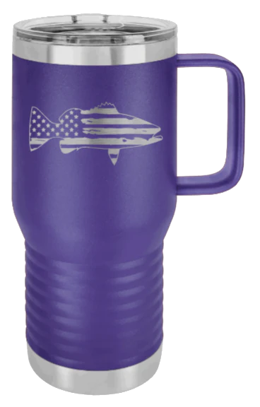 Distressed Flag Bass - 20oz Mug Laser Engraved - Image 13