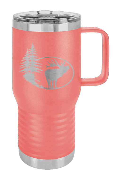 Elk In Trees - 20oz Mug Laser Engraved - Image 2
