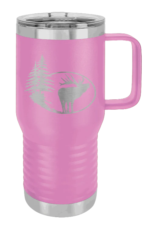 Elk In Trees - 20oz Mug Laser Engraved - Image 6