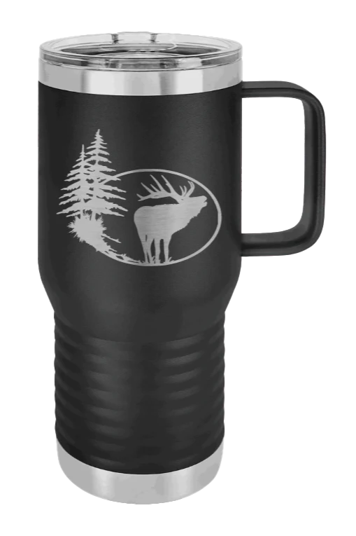 Elk In Trees - 20oz Mug Laser Engraved - Image 9