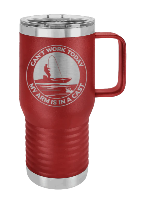 Can't Work, Arms In A Cast - 20oz Mug Laser Engraved - Image 7