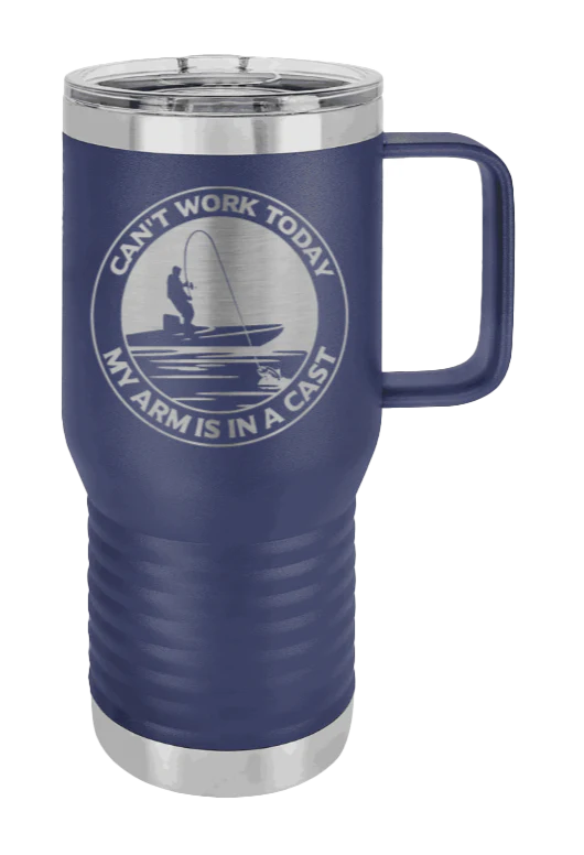 Can't Work, Arms In A Cast - 20oz Mug Laser Engraved - Image 8