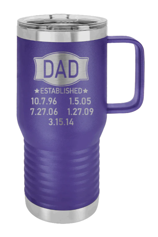 Dad Established - 20oz Mug Laser Engraved - Image 12