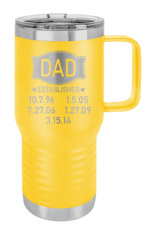 Dad Established - 20oz Mug Laser Engraved - Image 16