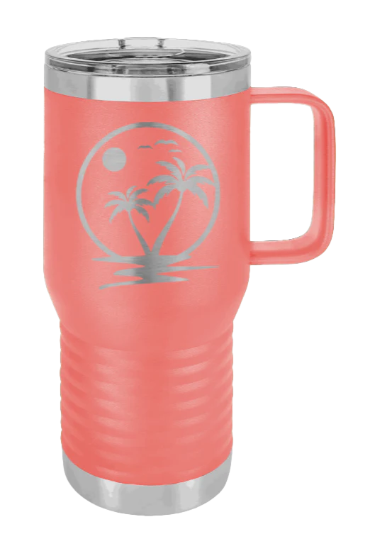 Palm Trees 2 - 20oz Mug Laser Engraved - Image 2