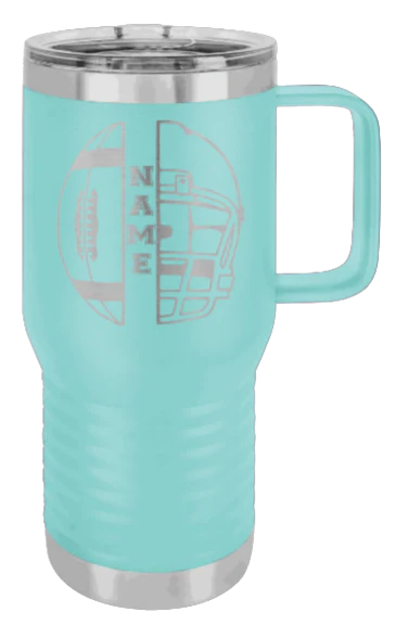 Football Helmet Name - 20oz Mug Laser Engraved - Image 14