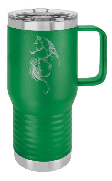 Floral Horse - 20oz Mug Laser Engraved - Image 5