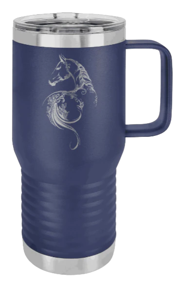 Floral Horse - 20oz Mug Laser Engraved - Image 9