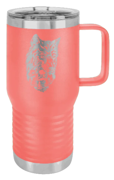 Wolf With Trees - 20oz Mug Laser Engraved - Image 3