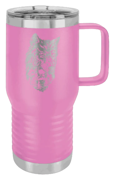 Wolf With Trees - 20oz Mug Laser Engraved - Image 7