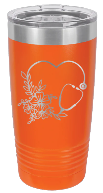 Heart Flowers Stethoscope - 20oz Tumbler - Image 11