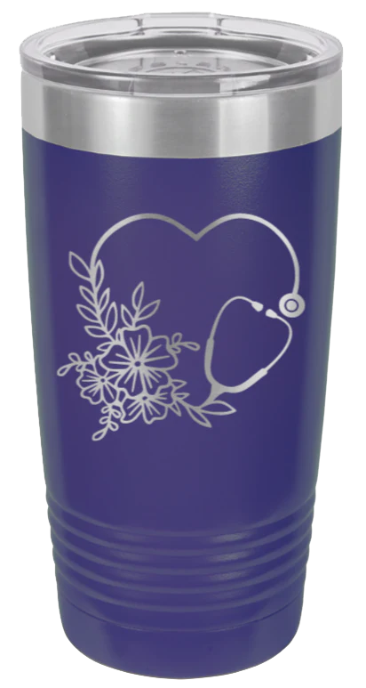 Heart Flowers Stethoscope - 20oz Tumbler - Image 13