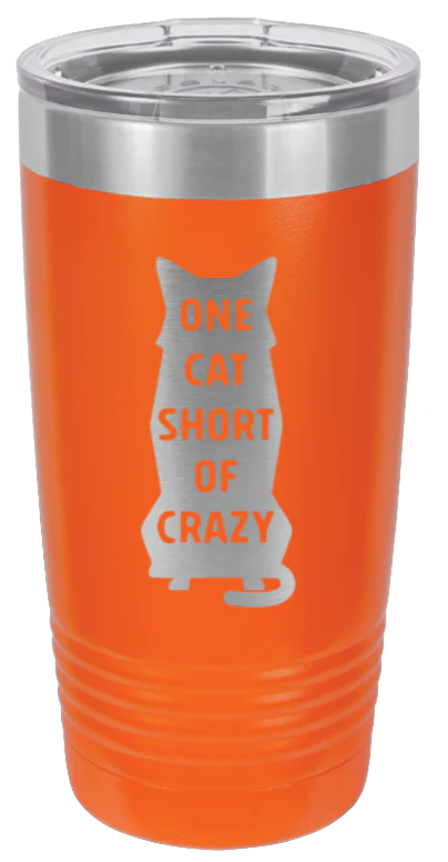 One Cat Short of Crazy - 20oz Tumbler - Image 11