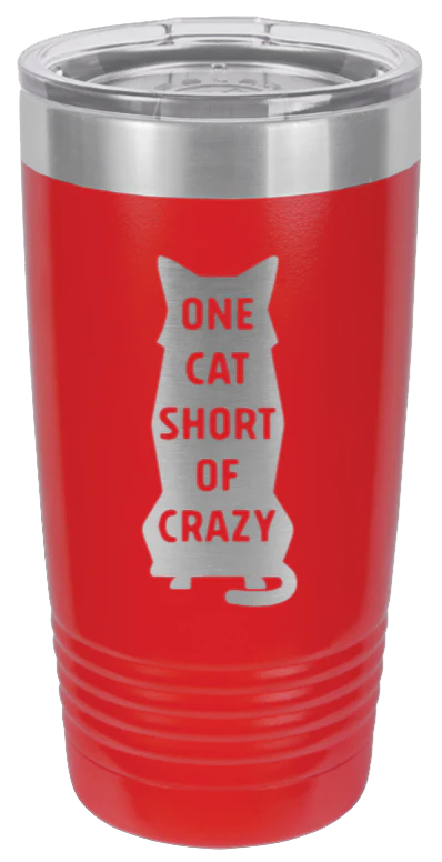 One Cat Short of Crazy - 20oz Tumbler - Image 14