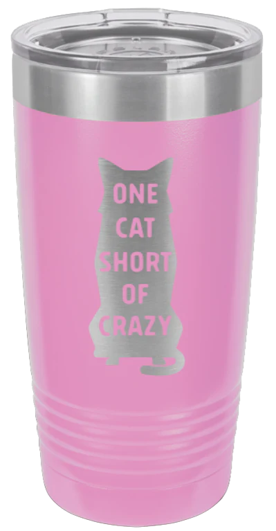 One Cat Short of Crazy - 20oz Tumbler - Image 7
