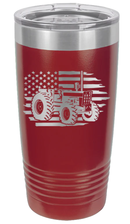 Tractor Flag - 20oz Tumbler - Image 7