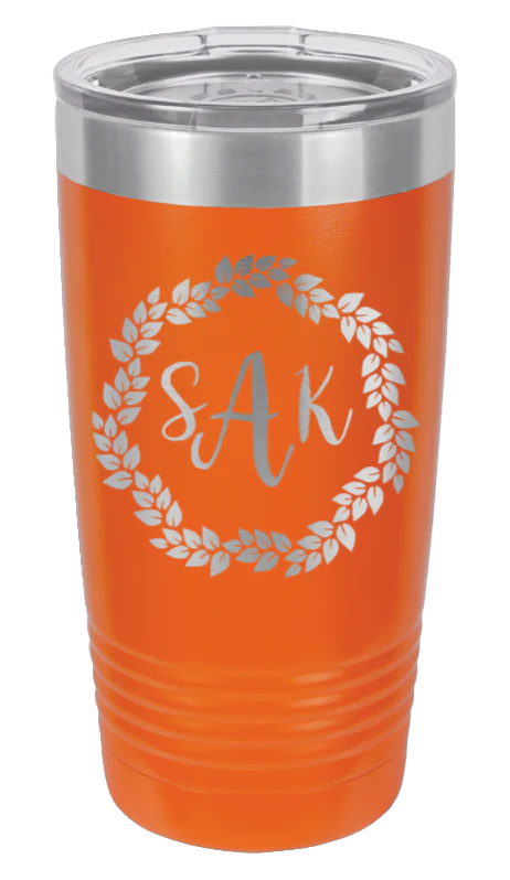Leaf Monogram Wreath - 20oz Tumbler - Image 11