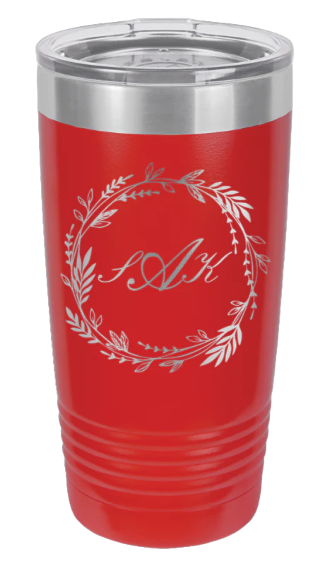 Laurel Monogram Wreath - 20oz Tumbler - Image 14