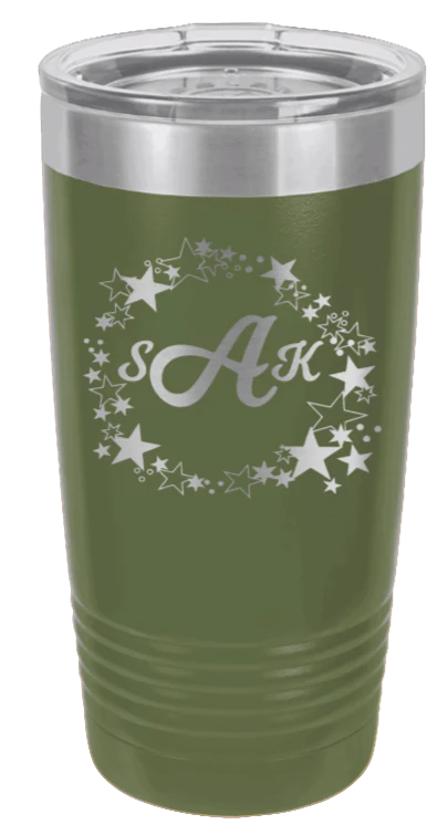 Stars Monogram Wreath - 20oz Tumbler - Image 10