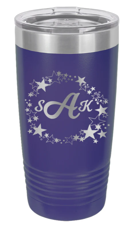 Stars Monogram Wreath - 20oz Tumbler - Image 13