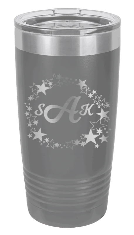 Stars Monogram Wreath - 20oz Tumbler - Image 4