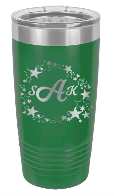 Stars Monogram Wreath - 20oz Tumbler - Image 5