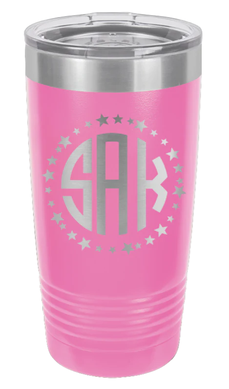 Star Monogram Wreath - 20oz Tumbler - Image 12