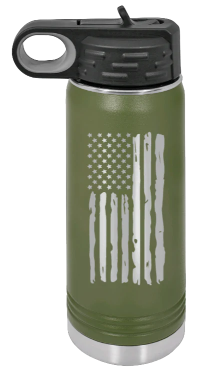 Distressed Flag - 20oz Water Bottle Laser Engraved - Image 10