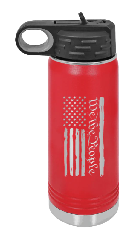 We The People Flag - 20oz Water Bottle Laser Engraved - Image 14
