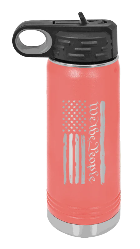 We The People Flag - 20oz Water Bottle Laser Engraved - Image 3