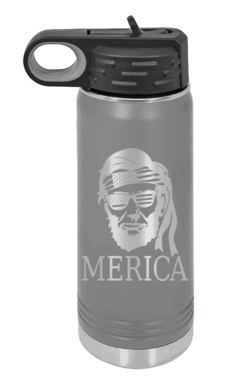 Abe Merica - 20oz Water Bottle Laser Engraved - Image 3