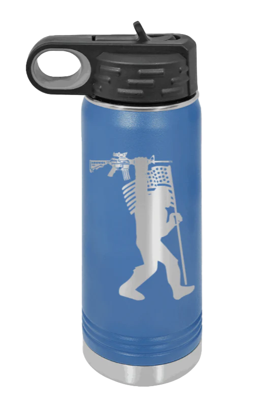 Squatch AR Flag - 20oz Water Bottle Laser Engraved