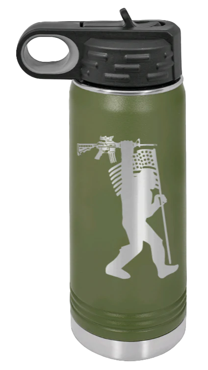 Squatch AR Flag - 20oz Water Bottle Laser Engraved - Image 9