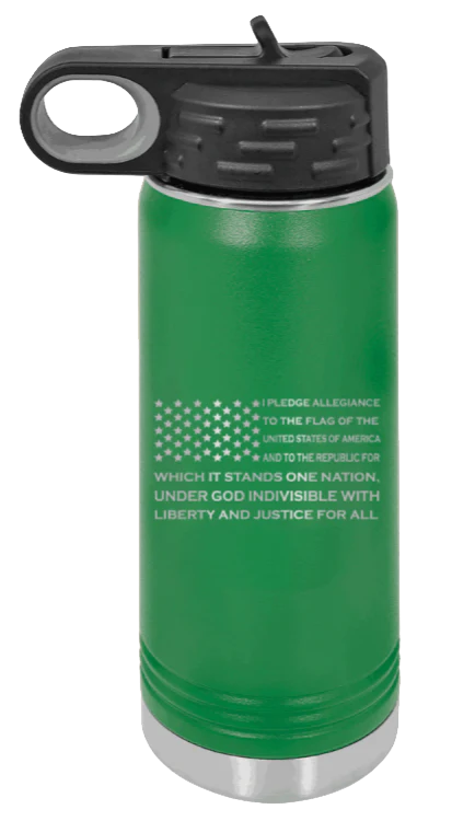 Pledge Flag - 20oz Water Bottle Laser Engraved - Image 5