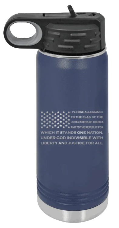 Pledge Flag - 20oz Water Bottle Laser Engraved - Image 9