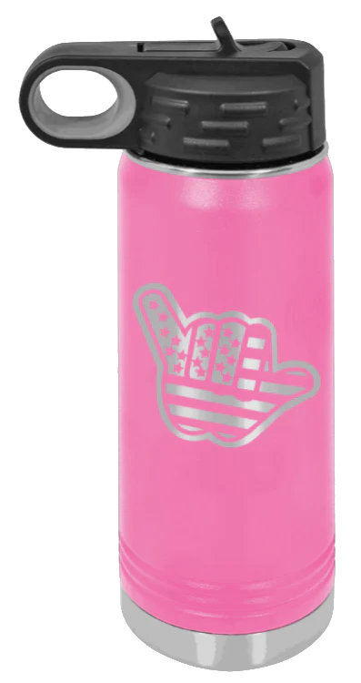 Shaka Flag - 20oz Water Bottle Laser Engraved - Image 12