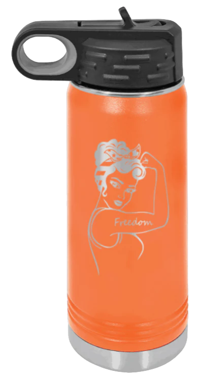 Freedom Girl - 20oz Water Bottle Laser Engraved - Image 11
