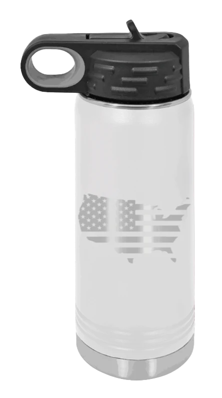 USA Flag - 20oz Water Bottle Laser Engraved - Image 15