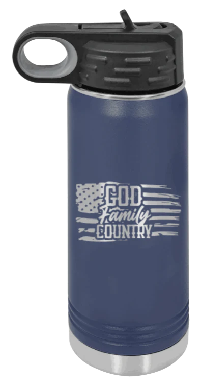 God Family Country - 20oz Water Bottle Laser Engraved - Image 9